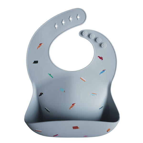 Mushie Silicone Baby Bib (Retro Cars) - Mushie Mama Önlüğü