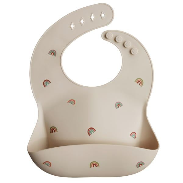 Mushie Silicone Baby Bib (Rainbows) - Mushie Mama Önlüğü