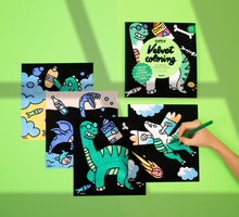 Görseli Galeri görüntüleyiciye yükleyin, OMY Velvet Coloring / İlk Boyamalarım - Dinos
